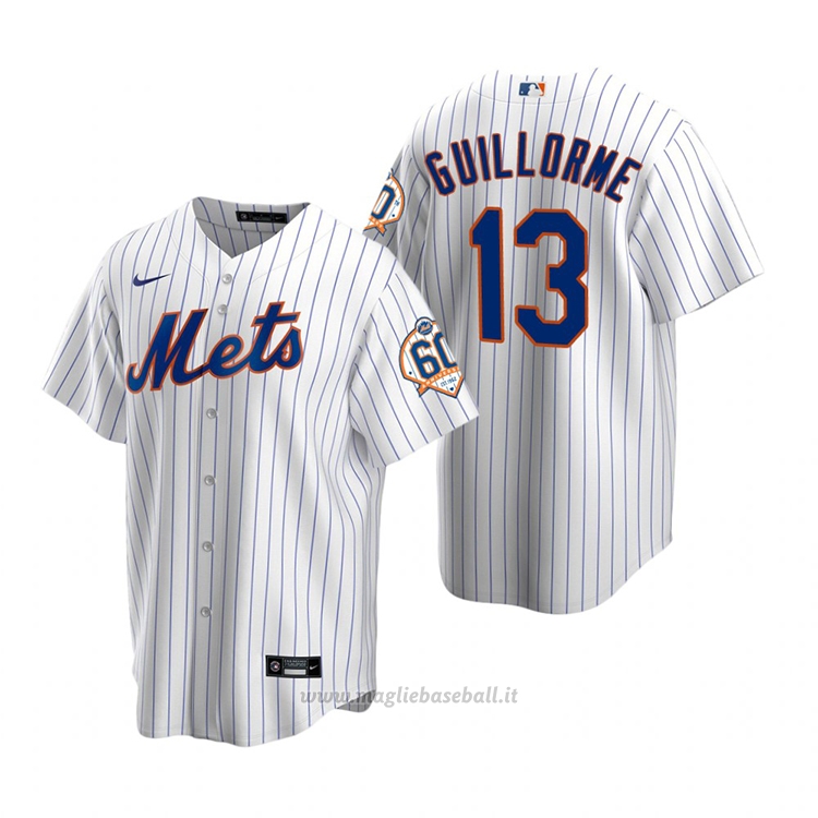 Maglia Baseball Uomo New York Mets Luis Guillorme Replica Bianco